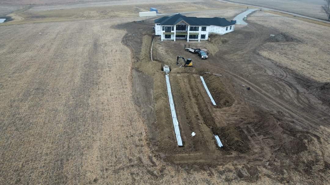 Overhead image of a installed septic system.