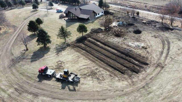 Overhead image of a installed septic system.